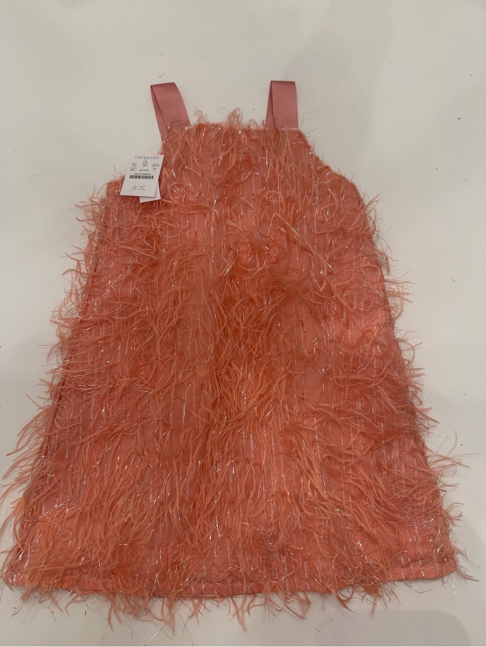 Crewcuts Coral Pink Textured Girls Bag with Metallic Accents